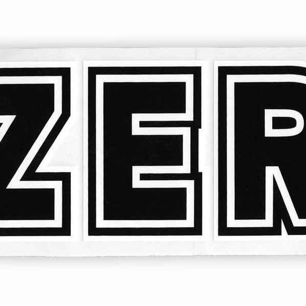 Zero Bold Black White Sticker