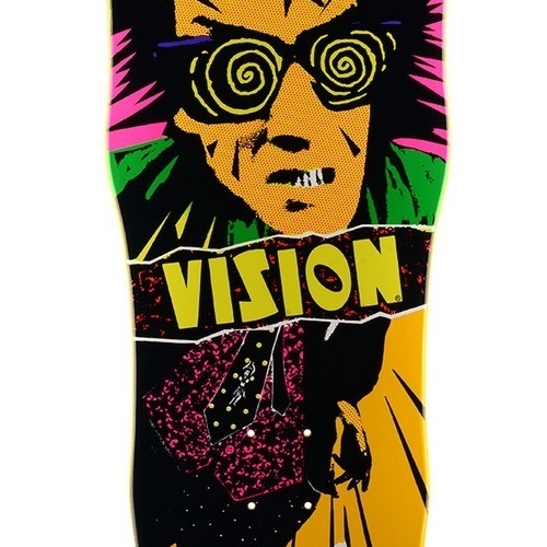 Vision Psycho Stick Yellow Reissue Skateboard Deck