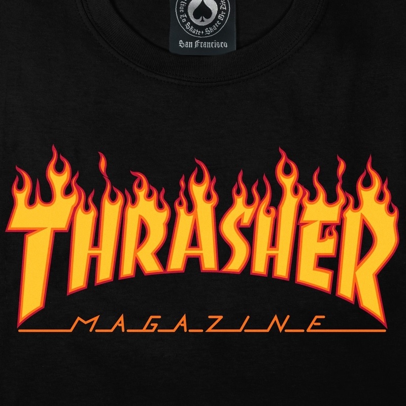 Thrasher Flame Black Long Sleeve Shirt
