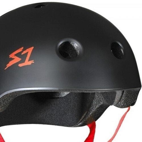 S1 S-One Lifer Certified Red Strap Black Matte Helmet