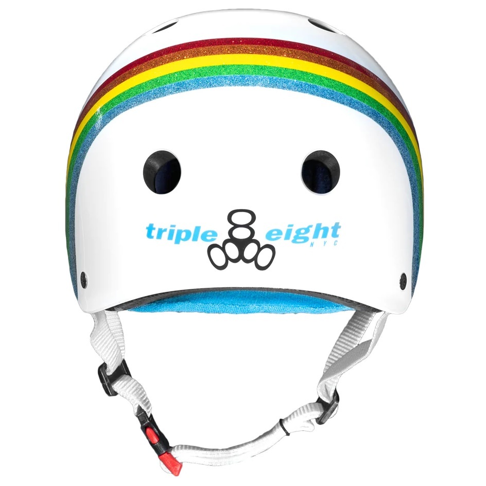 Triple 8 Certified Rainbow Sparkle White Helmet