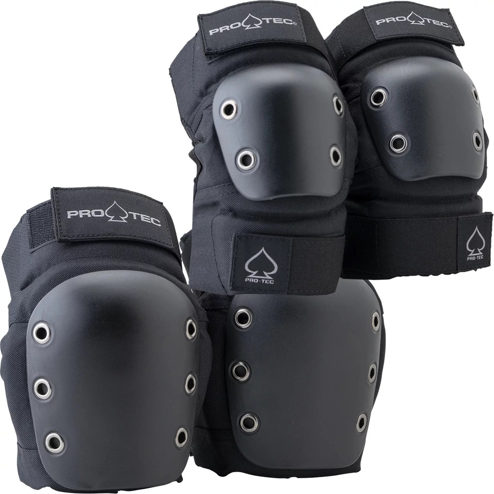 Protec Street Black Protective Knee And Elbow Pad Set