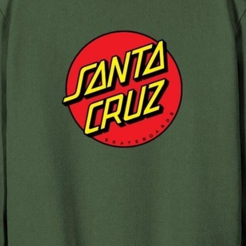 Santa Cruz Classic Dot Front Olive Green Youth Crew Jumper