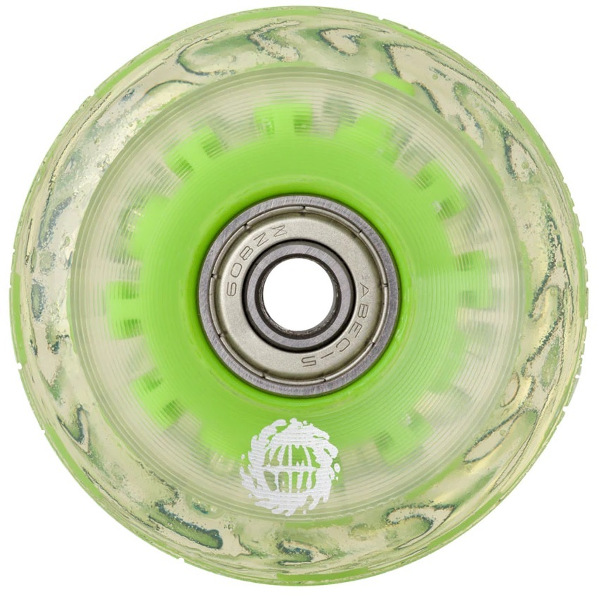 Slime Balls Light Ups LED Bearings Green 78A 60mm Skateboard Wheels