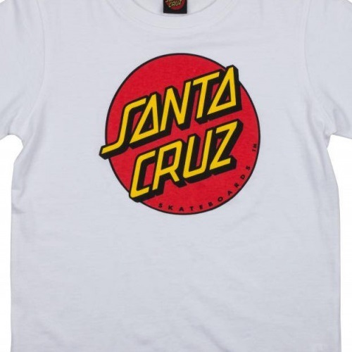 Santa Cruz Classic Dot Front White Youth T-Shirt