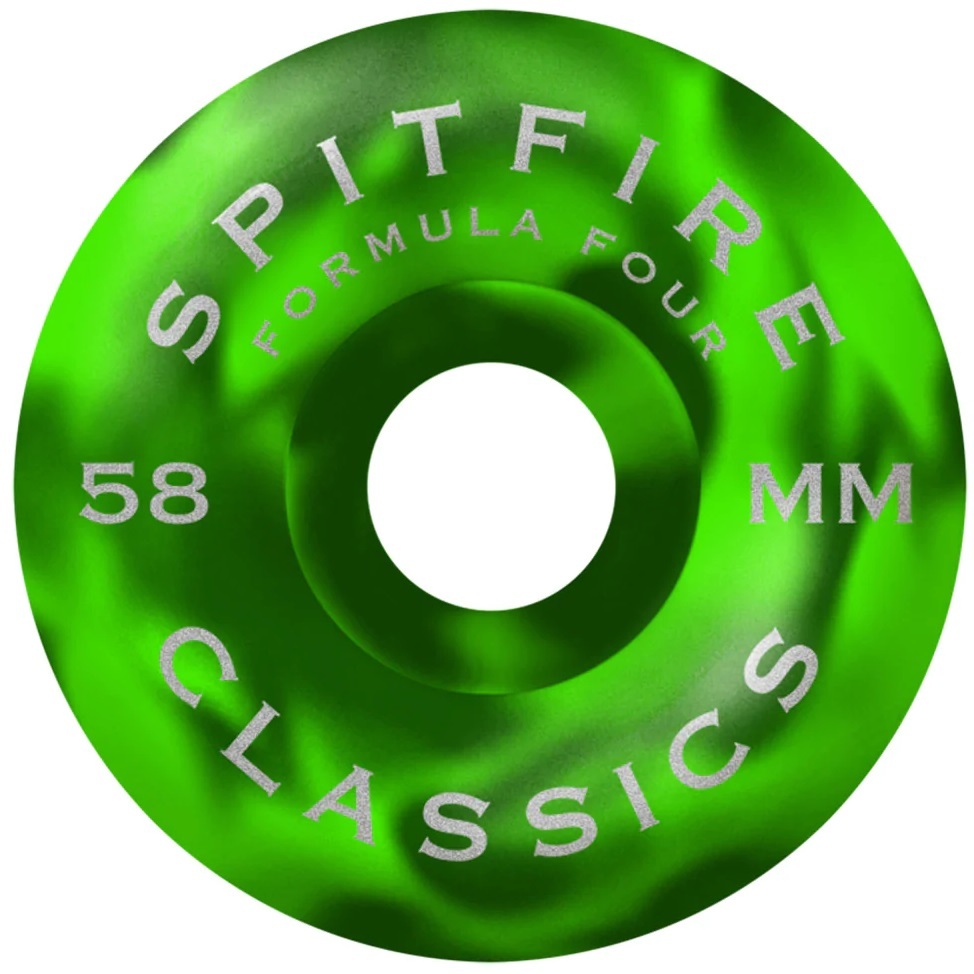 Spitfire Swirled Classic Lime Green F4 99D 58mm Skateboard Wheels