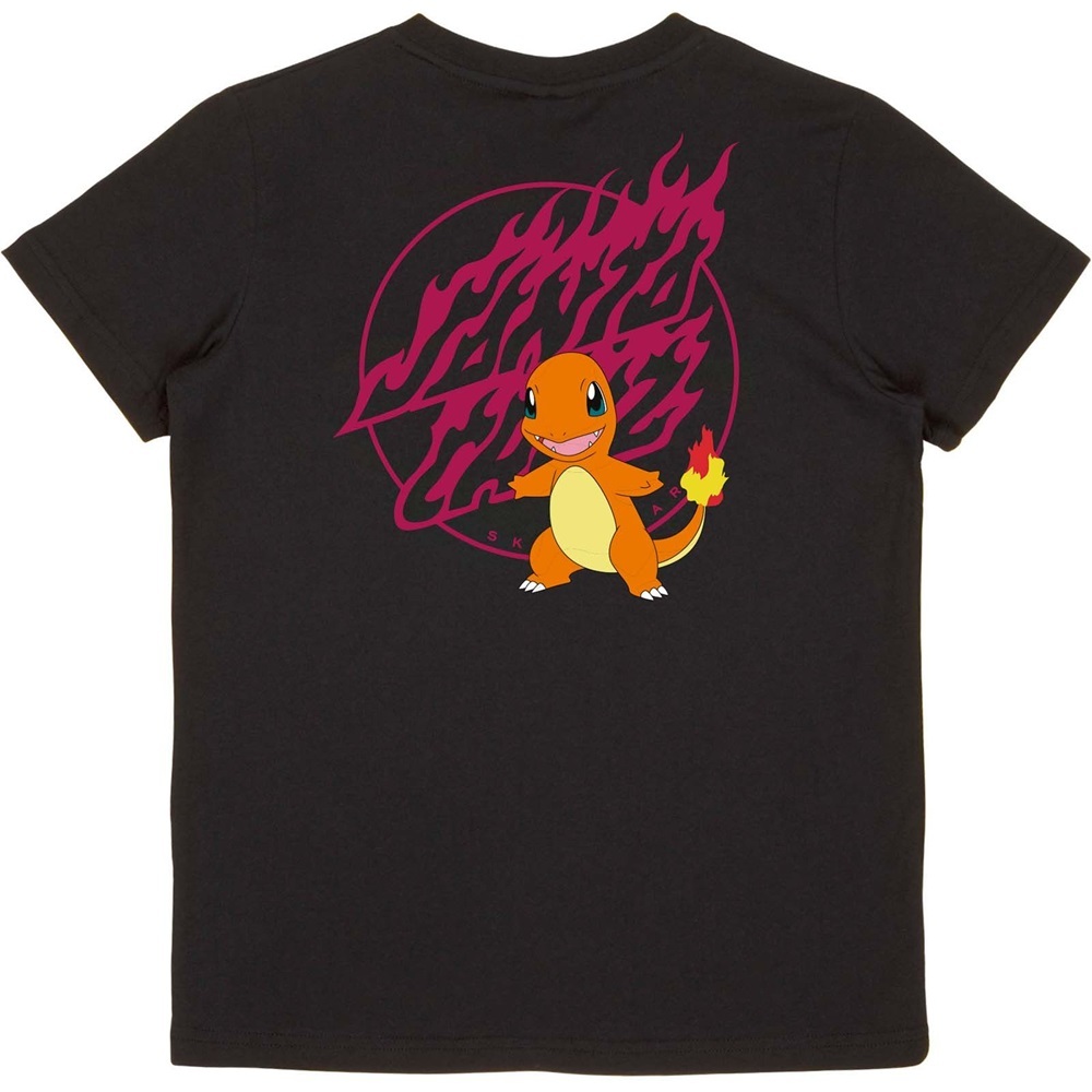 Santa Cruz X Pokemon Fire Type 1 Black Youth T-Shirt