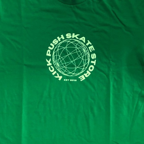 Kick Push Skate Store Green Mens T-Shirt