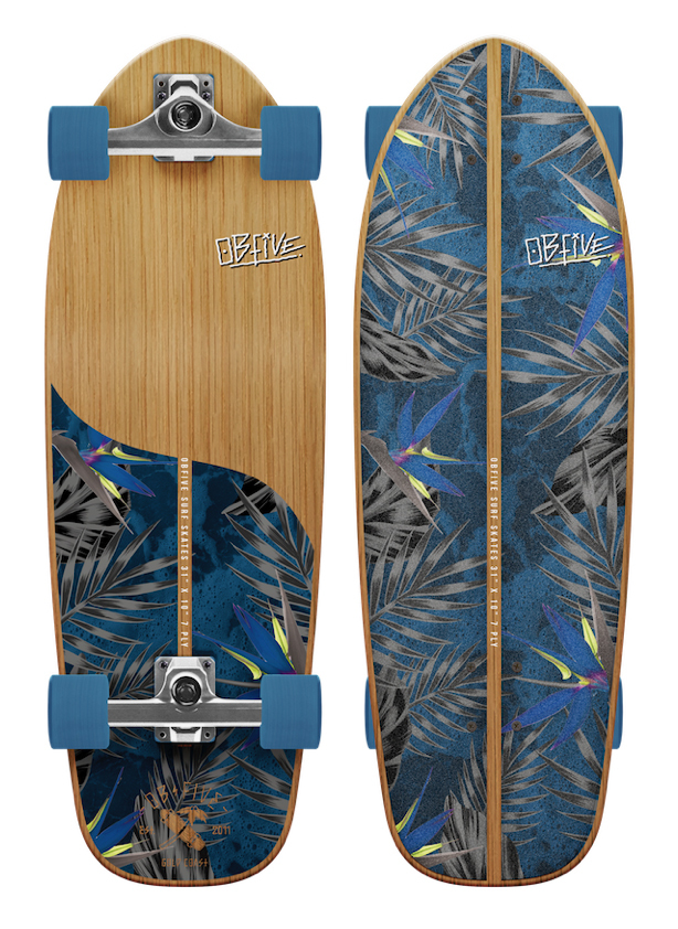 OBFIVE SURF SKATE CRUISER SKATEBOARD COMPLETE SHADY PALM RKP1