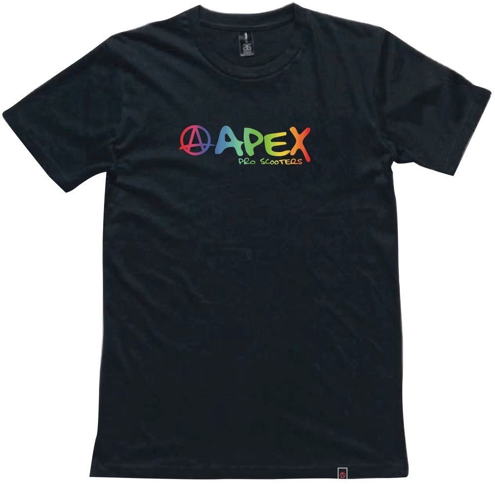 Apex Scooters Rainbow TShirt Kids 12 Black