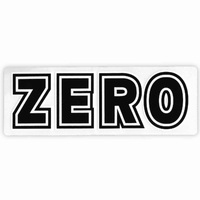Zero Bold Black White Sticker