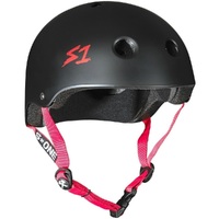 S1 S-One Lifer Certified Pink Strap Black Matte Helmet