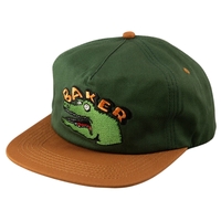 Baker Croc Pot Green Tan Snapback Hat