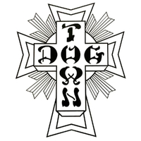 Dogtown Cross Logo 70s White Black White Sticker