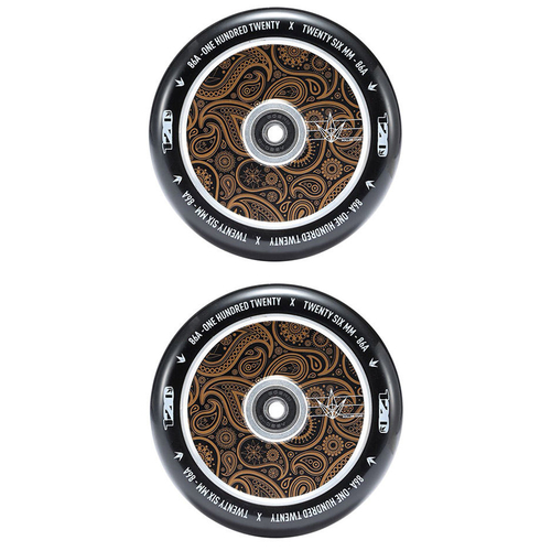 Envy 120mm Hollow Core Scooter Wheels Set Of 2 Gold Bandana
