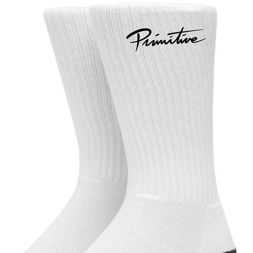 Primitive Nuevo Script White 3 Pair Socks