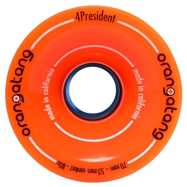 Orangatang 4 President Orange 80A 70mm Longboard Skateboard Wheels