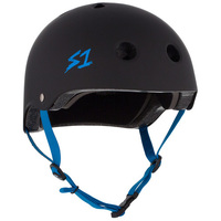 S1 S-One Lifer Certified Cyan Strap Black Matte Helmet