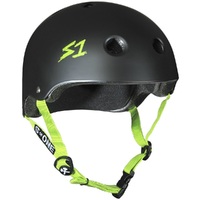 S1 S-One Lifer Certified Green Strap Black Matte Helmet