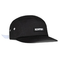 Ichpig Strike Ripstop 5 Panel Black Hat Cap