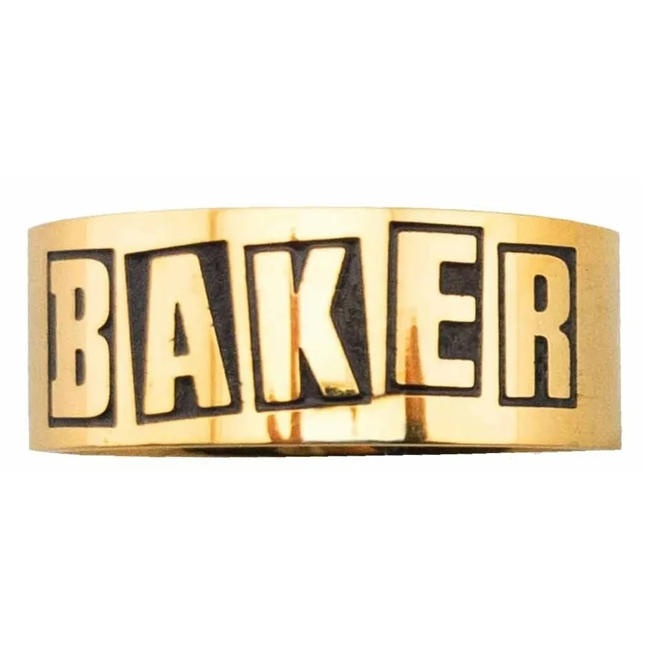 Baker Brand Logo Gold Medium Ring
