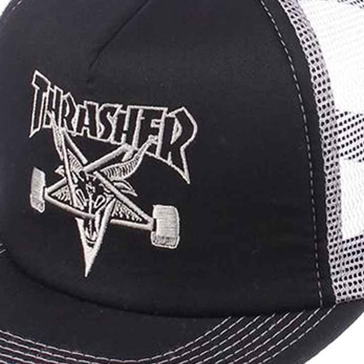 Thrasher Skategoat Black Grey Mesh Snapback Hat