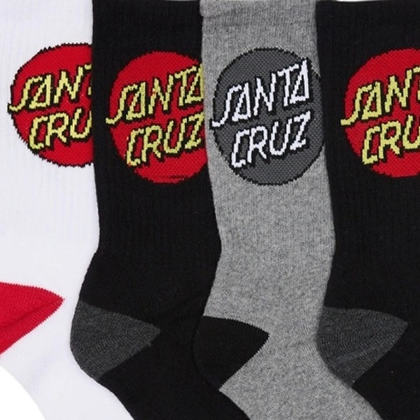 Santa Cruz Classic Dot Assorted 4 Pack Youth Socks