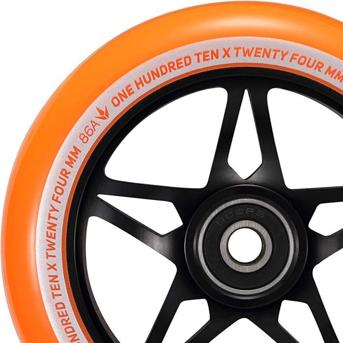 Envy S3 Black Orange 110mm Set Of 2 Scooter Wheels