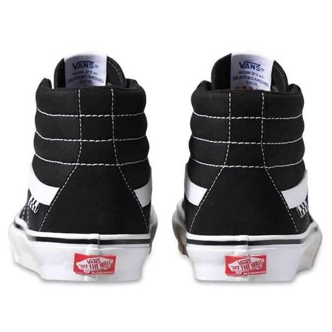 Vans Skate Sk8 Hi Black Black White Shoes [Size: US 6]