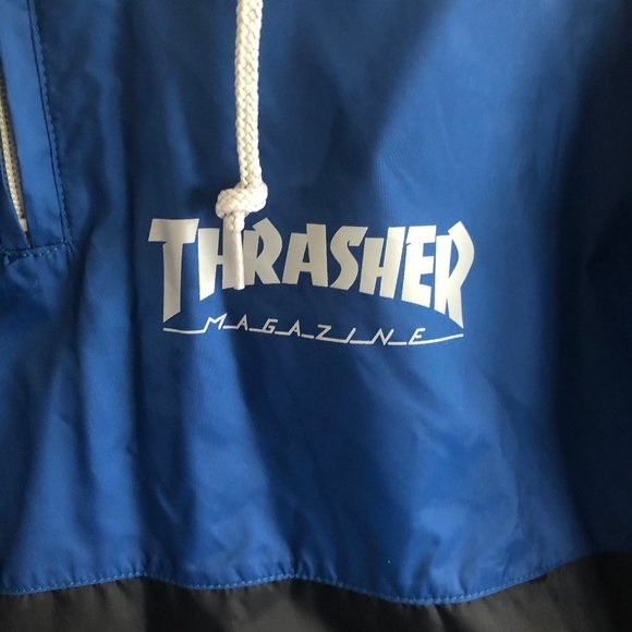 Thrasher Mag Logo Anorak Navy Grey Jacket [Size: S]