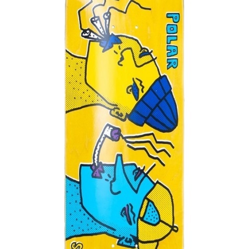 Polar Skate Co Team Smoking Heads Yellow 8.375 Skateboard Deck