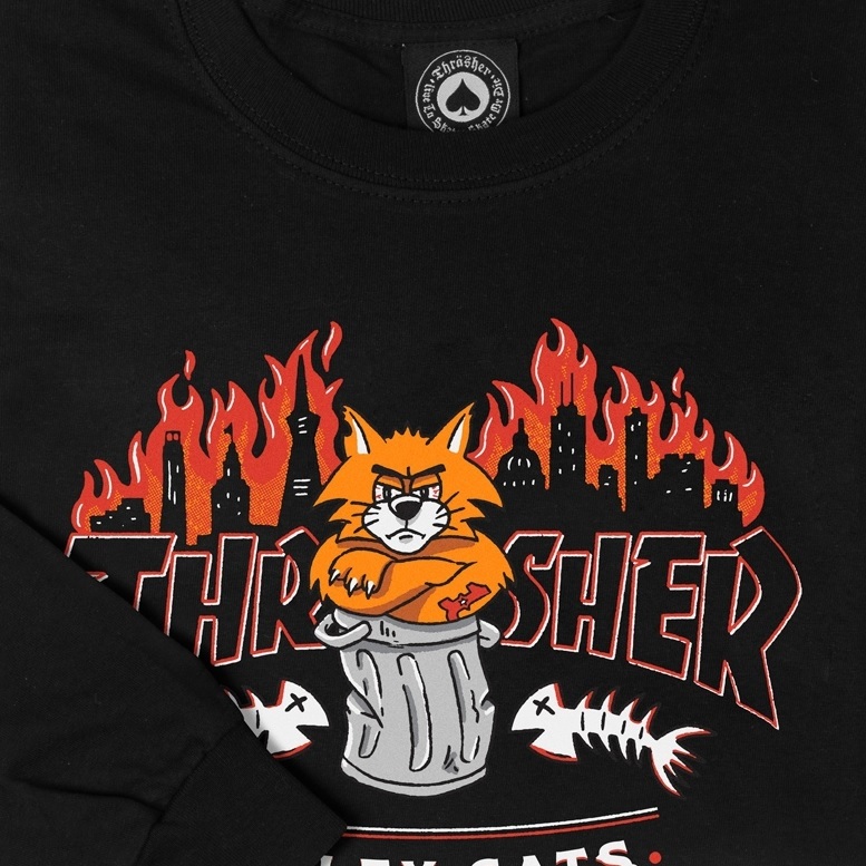 Thrasher Alley Cats Black Long Sleeve Shirt