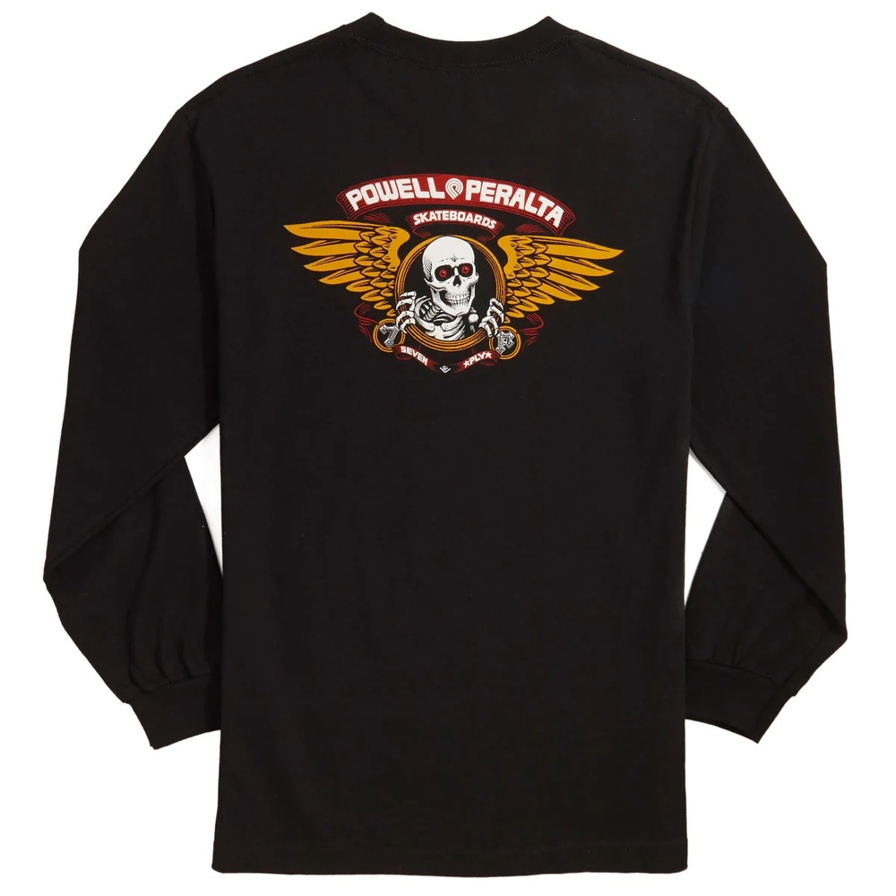 Powell Peralta Winged Ripper Black Long Sleeve Shirt [Size: S]