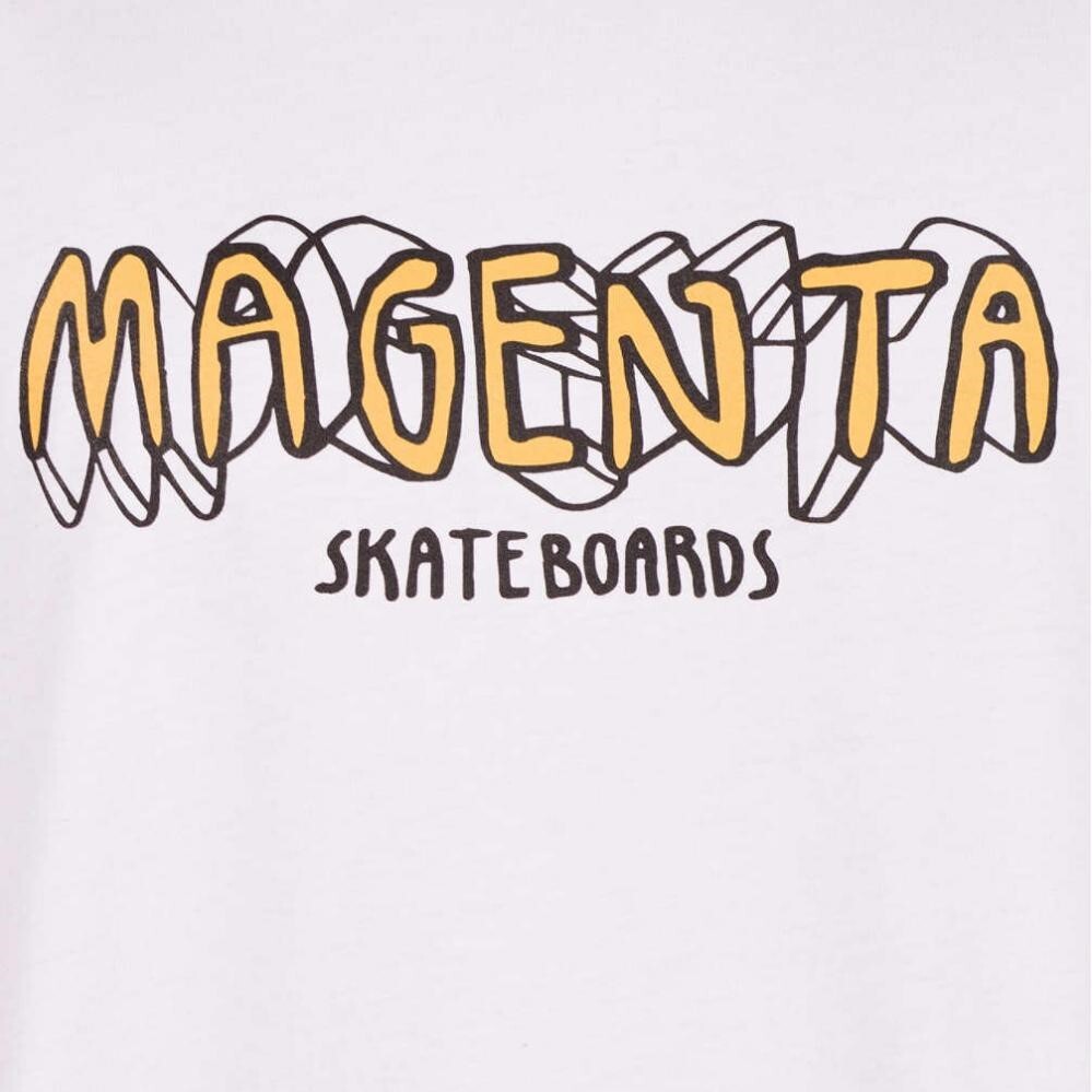 Magenta 4D Script White T-Shirt