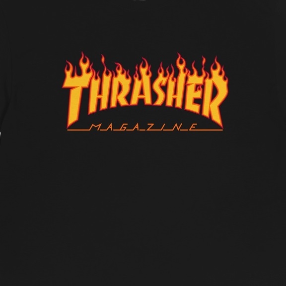 Thrasher Flame Black Youth T-Shirt