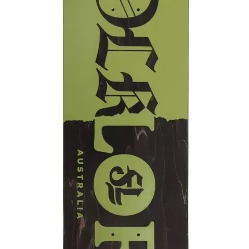 Folklore Warm Press Tear Split Green 8.5 Skateboard Deck