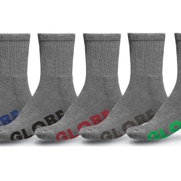 Globe Stealth Crew Grey 5 Pairs Youth Socks