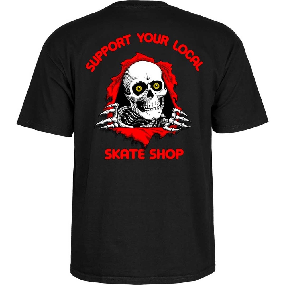Powell Peralta Support Your Local Skate Shop Black T-Shirt [Size: M]