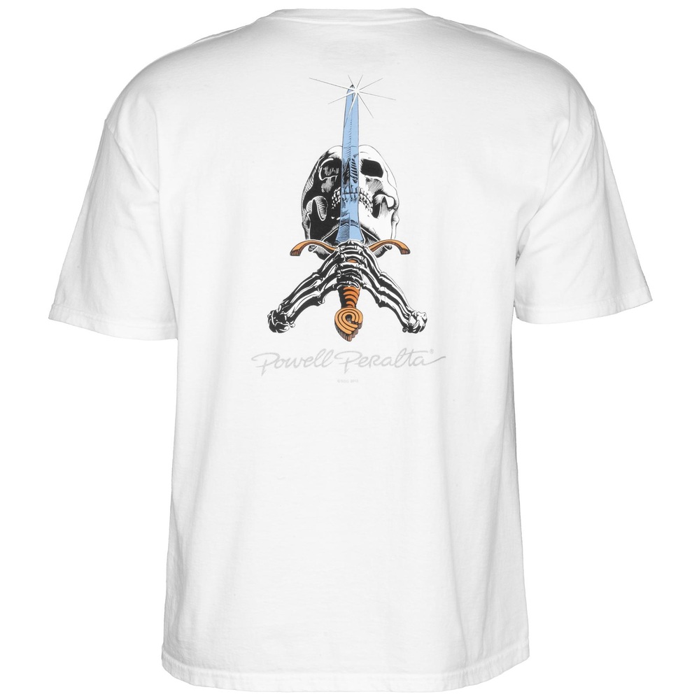Powell Peralta Skull & Sword White T-Shirt [Size: M]