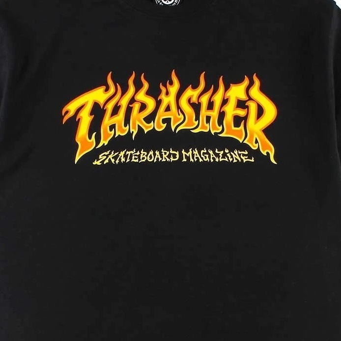 Thrasher Fire Logo Black T-Shirt