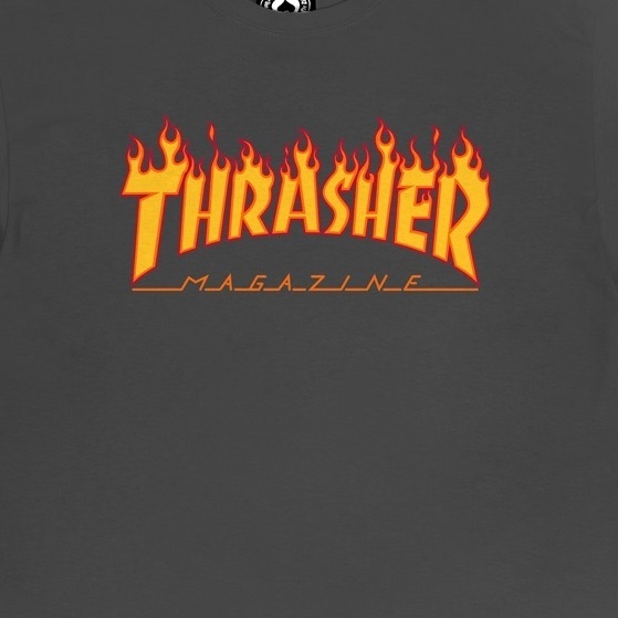 Thrasher Flame Charcoal Grey T-Shirt