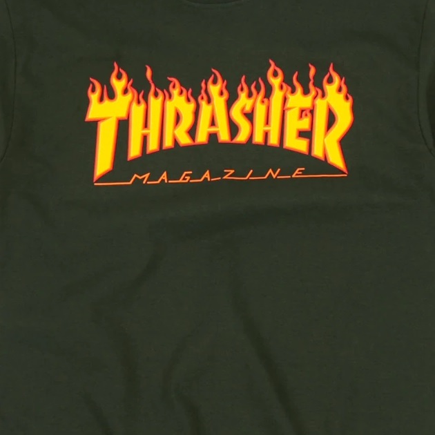Thrasher Flame Forest Green T-Shirt