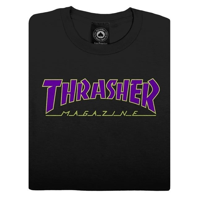 Thrasher Outlined Black T-Shirt [Size: S]