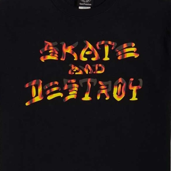 Thrasher Skate & Destroy BBQ Black T-Shirt [Size: S]