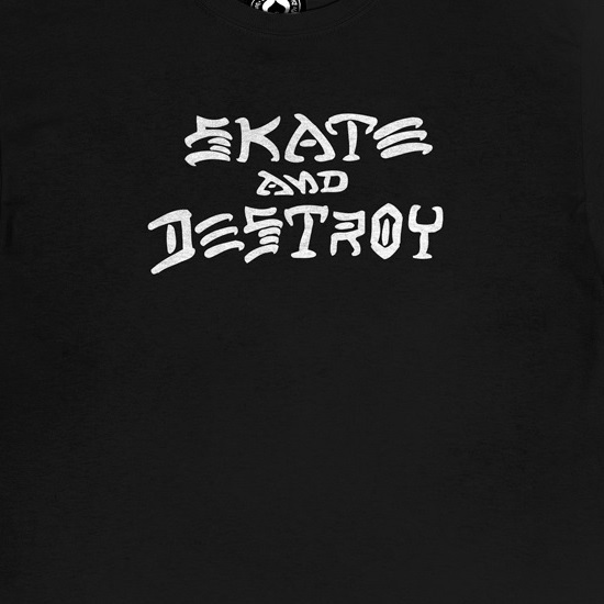 Thrasher Skate & Destroy Black T-Shirt [Size: S]
