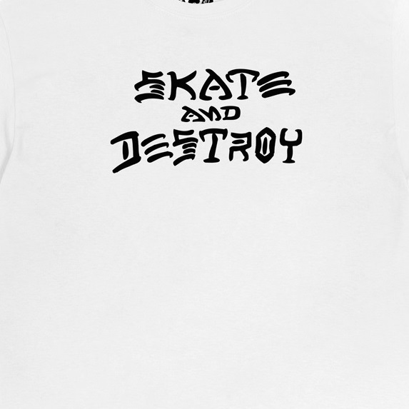 Thrasher Skate & Destroy White T-Shirt [Size: S]
