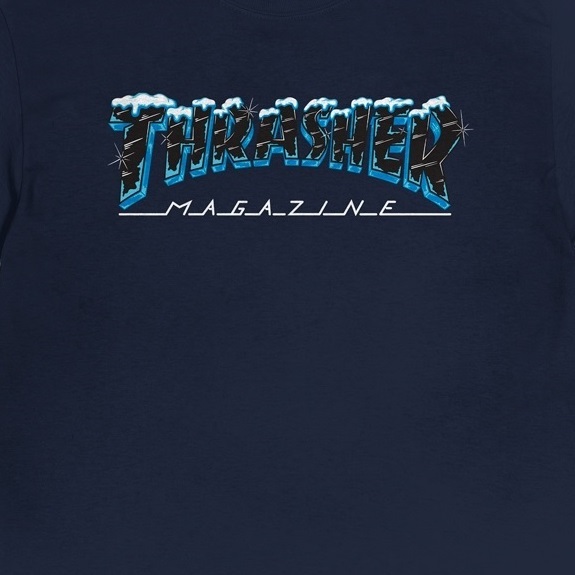 Thrasher Skate Black Ice Navy T-Shirt [Size: S]