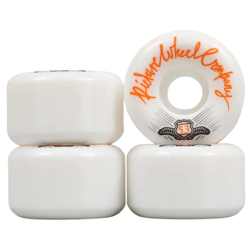 Picture Wheel Co POP Tangerine White 99A 53mm Skateboard Wheels