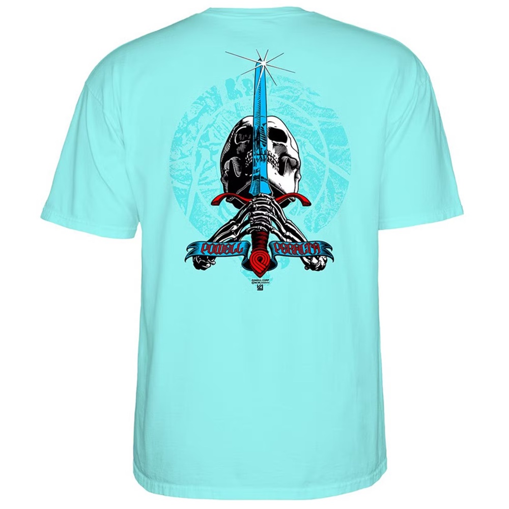 Powell Peralta Triple P Skull & Sword Celadon T-Shirt [Size: S]
