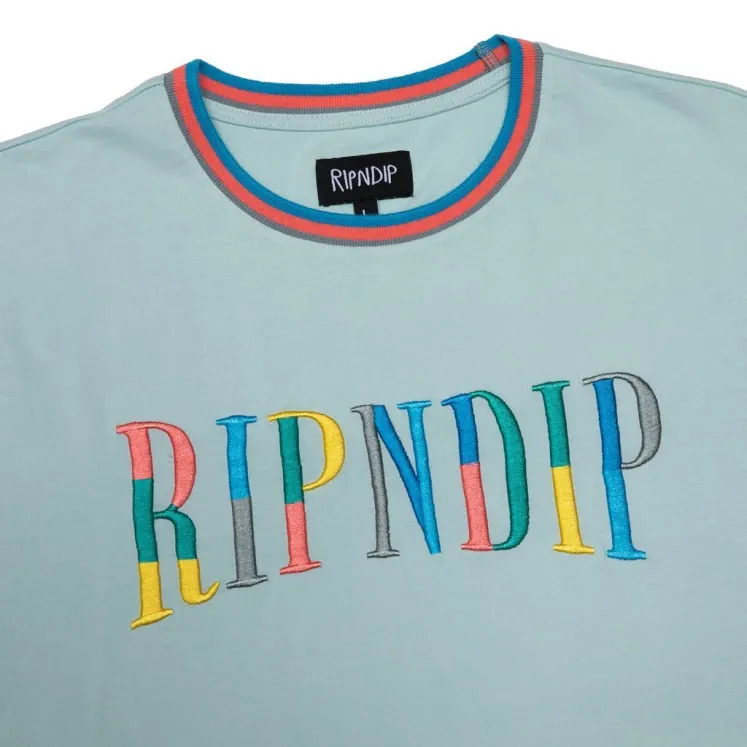 RipNDip Color Block Logo Ice Blue T-Shirt